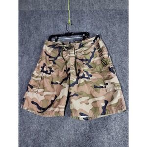 Beach Rays Camo Cargo Board Shorts Budweiser Casual‎ Drawstring Men Sz 36 Summer